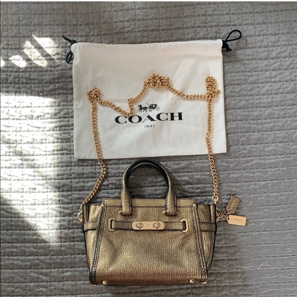 Coach Handbags - Auth Rare Coach Metallic Swagger Crossbody Purse